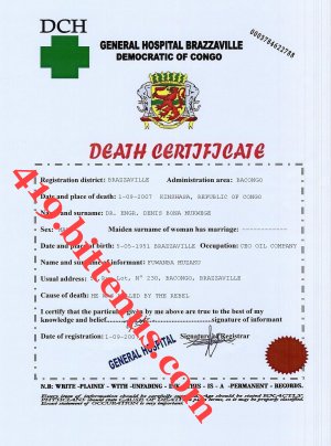 Death Certificate Of My Late Father
